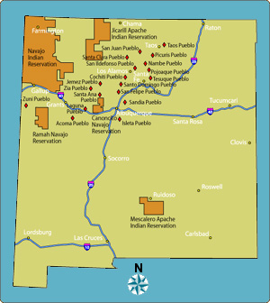 New Mexico Pueblo Map